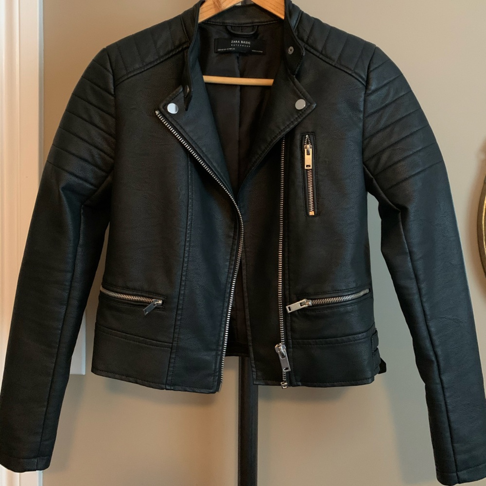 Zara | Faux Black Leather Jacket